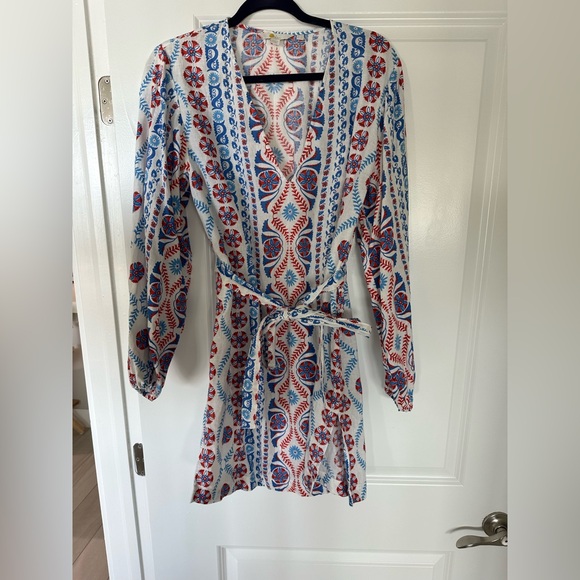 Boden - V-Neck Tie Waist Mini Kaftan
Meadow Spring, Opulent Stripe - Picture 6 of 6